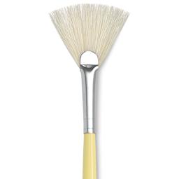 Isabey Chungking Interlocking Bristle Brush - Fan, Long Handle, Size 3 close up