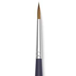 Winsor & Newton Artists' Kolinsky Sable Watercolor Brush - Round, Short Handle, Size 4 close up