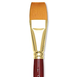 Grumbacher Goldenedge Brush - Wash, Short Handle, Size 1" close up