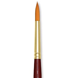 Grumbacher Goldenedge Brush - Round, Short Handle, Size 7 close up