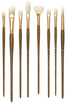 Refine Series 5400 Natural Bristle Brushes - Assorted styles of brushes shown upright