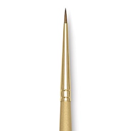 Princeton Synthetic Mongoose Brush - Round, Long Handle, Size 2/0 close up