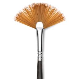 Escoda Prado Tame Synthetic Brush - Fan, Long Handle, Size 2 (Close-up of brush)