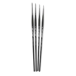 Richeson Grey Matters Brush Set - Set of 4 short handle Synthetic Signing Brushes shown upright