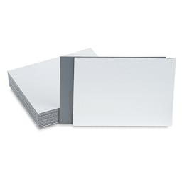 Fredrix Cut Edge Canvas Panels - 8" x 10", White, Pkg of 25, front and back of panel