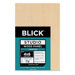 Blick Studio Artists' Wood Panel - Flat Cradle, 4" x 6", 7/8" Cradle, front