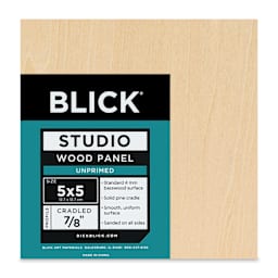 Blick Studio Artists' Wood Panel - Flat Cradle, 5" x 5", 7/8" Cradle, front