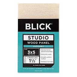 Blick Studio Artists' Wood Panel - Gallery Cradle, 3" x 5", 1-1/2" Cradle, front