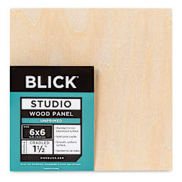 Blick Studio Artists' Wood Panel - Gallery Cradle, 6" x 6", 1-1/2" Cradle, front