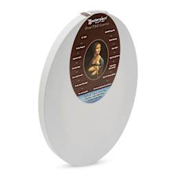 Masterpiece Pro Stretched Oval Canvas - 9" x 12", 3/4" Profile side view with label