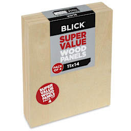 Blick Super Value Wood Panel Pack - 11'' x 14'', Pkg of 4 (Side view)