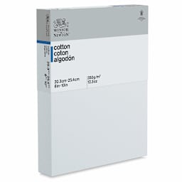 Winsor & Newton Classic Cotton Canvas - Angled view of Deep Edge Canvas with label