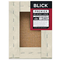 Blick Premier Belgian Linen - 6" x 8", Oil-Primed, 1-3/8" Profile, back with packaging