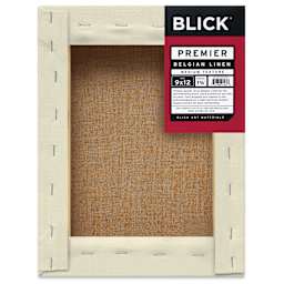 Blick Premier Belgian Linen - 9" x 12", Oil-Primed, 1-3/8" Profile, back with packaging