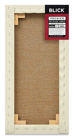 Blick Premier Belgian Linen - 12" x 24", Oil-Primed, 1-3/8" Profile, back with packaging