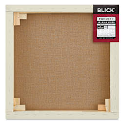 Blick Premier Belgian Linen - 20" x 20", Oil-Primed, 1-3/8" Profile, back with packaging