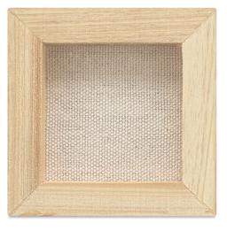 Blick Studio Mini Cotton Canvas - 3" x 3", White, Pkg of 4, back of canvas