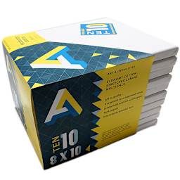 Art Alternatives Super Value Economy Canvas Pack - 8" x 10", Pkg of 10, side of packaging