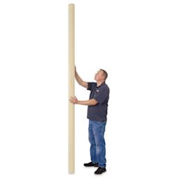 Blick Unprimed Cotton Canvas - Medium Weight, Medium-Smooth Texture, 120" x 10 yds, man standing next to canvas