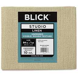 Blick Studio Unprimed Linen Canvas Rolls and Blankets - Rough, 10 oz, 84" x 1 yard, Folded