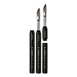 Da Vinci Casaneo Synthetic Squirrel Watercolor Brush - Travel Slant, Size 10, Short Handle, Synthetic (closed, assembled, separated)