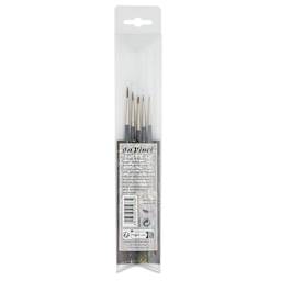 Da Vinci Colineo Miniature Synthetic Kolinsky Sable Brushes - Set of 5, back of packaging