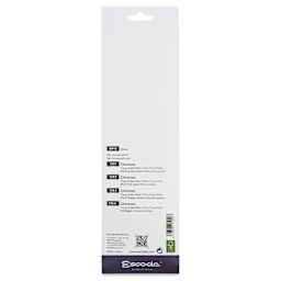 Escoda Chronos Synthetic Brushes - Series 8910, Set of 4, Short Handle, back of the packaging