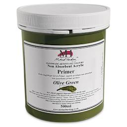 Michael Harding Non-Absorbent Acrylic Primer - Olive Green, 500 ml, Jar