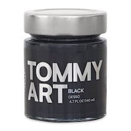 Tommy Art Gessoes - Front of 140 ml Jar of Black Gesso