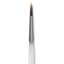 Princeton Synthetic Clear Handle Brush - Round, Short Handle, Size 4