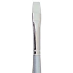 Silver Brush Silverwhite Synthetic Brush - Bright, Short Handle, Size 8 close up