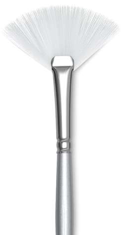 Silverwhite Soft Synthetic Brushes - Closeup of Fan Brush
