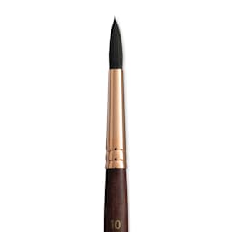 Princeton Neptune Synthetic Squirrel Brush - Round, Short Handle, Size 10 close up