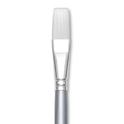 Liquitex Basics Synthetic Brush - Flat, Long Handle, Size 8, close-up