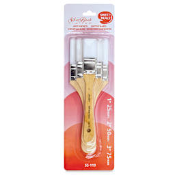 Silver Brush Art Sherpa White Synthetic Brushes - Set of 3