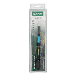 Princeton Aspen Series 6500 Synthetic Travel Brush - Angle Bright, Size 6 front of package