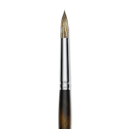 Silver Brush Monza Synthetic Mongoose Artist Brush - Long Handle, Round, Size 10 (close up)