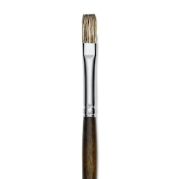 Silver Brush Monza Synthetic Mongoose Artist Brush - Long Handle, Flat, Size 6 (close up)
