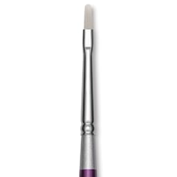 Silver Brush Silver Silk 88 Synthetic Brush - Short Handle, Oval Crescent, Size 1/8", close-up