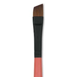 Dynasty Water Lily Watercolor Brush - Short Handle, Angle, Size 3/8", close-up