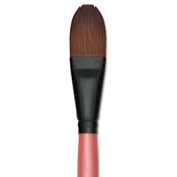 Dynasty Water Lily Watercolor Brush - Short Handle, Oval, Size 1", close-up