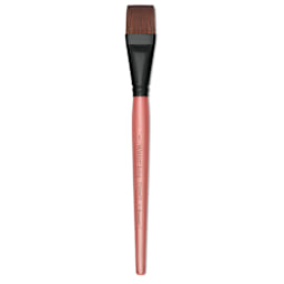 Dynasty Water Lily Watercolor Brush - Short Handle, Flat, Size 1"