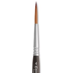 Escoda Prado Tame Synthetic Travel Brush - Rigger, Short Handle, Size 4, close-up