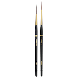 Isabey Isagold Synthetic Brushes, two Rigger brushes laid out