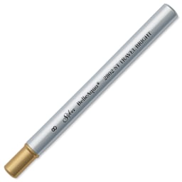 Silver Brush BelleAqua Travel Brush - Bright, Short Handle, Size 8, brush top inserted in handle