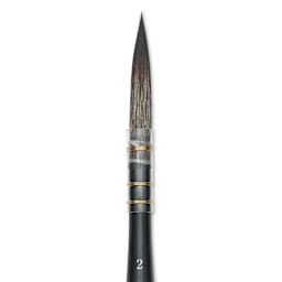 Da Vinci Casaneo Synthetic Squirrel Watercolor Brush - Quill Liner, Size 2, Short Handle, Synthetic, close-up
