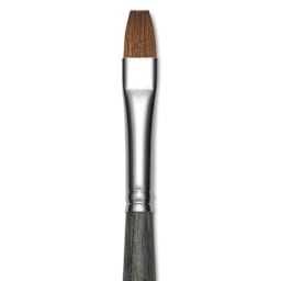Da Vinci Colineo Synthetic Kolinsky Sable Brush - Flat, Size 8, Long Handle, close-up