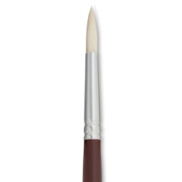 Silver Brush Silverstone Premium White Hog Bristle Brush - Round, Long Handle, Size 4 close up