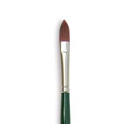 Silver Brush Ruby Satin Synthetic Brush - Cat's Tongue, Size 4, Long Handle close-up