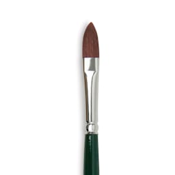 Silver Brush Ruby Satin Synthetic Brush - Cat's Tongue, Size 4, Short Handle close-up